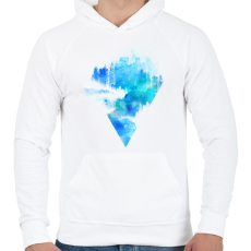 PRINTFASHION Escape from town - Férfi kapucnis pulóver - Fehér