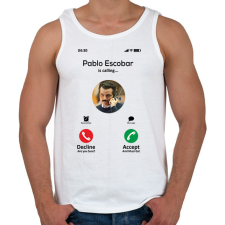 PRINTFASHION Escobar calling - Férfi atléta - Fehér atléta, trikó