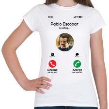 PRINTFASHION Escobar calling - Női póló - Fehér női póló