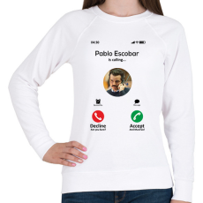 PRINTFASHION Escobar calling - Női pulóver - Fehér