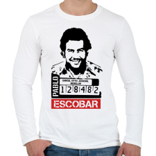 PRINTFASHION Escobar - Férfi hosszú ujjú póló - Fehér férfi póló