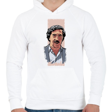 PRINTFASHION Escobar - Férfi kapucnis pulóver - Fehér
