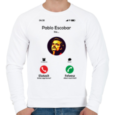 PRINTFASHION Escobar magyar - Férfi pulóver - Fehér