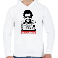 PRINTFASHION Escobar thug life - Férfi kapucnis pulóver - Fehér