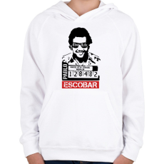 PRINTFASHION Escobar thug life - Gyerek kapucnis pulóver - Fehér