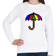 PRINTFASHION Esernyő pixel - Női pulóver - Fehér női pulóver, kardigán