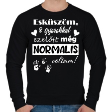 PRINTFASHION Esküszöm, normális voltam - Férfi pulóver - Fekete férfi pulóver, kardigán