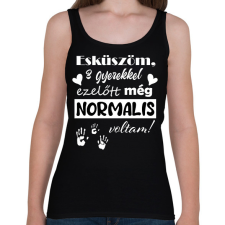 PRINTFASHION Esküszöm, normális voltam - Női atléta - Fekete női trikó