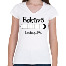 PRINTFASHION Esküvő loading...99% - Női V-nyakú póló - Fehér