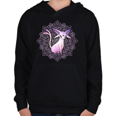 PRINTFASHION Espeon - Gyerek kapucnis pulóver - Fekete
