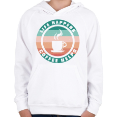 PRINTFASHION Espresso - Gyerek kapucnis pulóver - Fehér