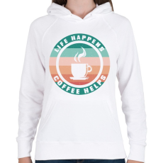 PRINTFASHION Espresso - Női kapucnis pulóver - Fehér