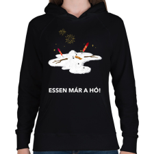 PRINTFASHION ESSEN MÁR A HÓ - Női kapucnis pulóver - Fekete női pulóver, kardigán