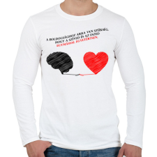 PRINTFASHION Ész és szív - Férfi hosszú ujjú póló - Fehér férfi póló