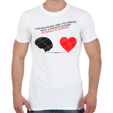 PRINTFASHION Ész és szív - Férfi póló - Fehér férfi póló