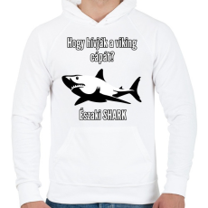 PRINTFASHION északi shark - Férfi kapucnis pulóver - Fehér