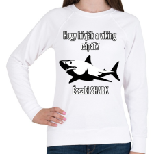 PRINTFASHION északi shark - Női pulóver - Fehér női pulóver, kardigán