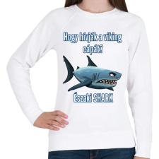 PRINTFASHION északi shark - Női pulóver - Fehér női pulóver, kardigán