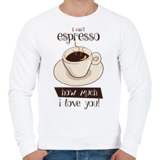 PRINTFASHION Eszpresszó - Férfi pulóver - Fehér