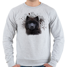 PRINTFASHION eurázsiai kutya - Férfi pulóver - Sport szürke
