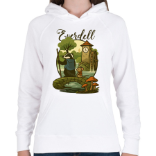 PRINTFASHION Everdell - Női kapucnis pulóver - Fehér női pulóver, kardigán