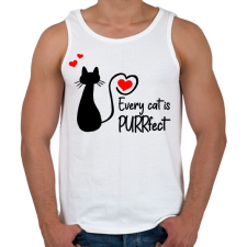 PRINTFASHION Every cat is PURRfect - Férfi atléta - Fehér atléta, trikó