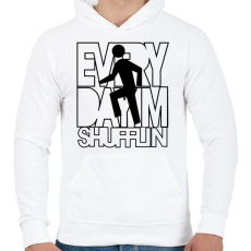 PRINTFASHION everyday-im-shufflin-black - Férfi kapucnis pulóver - Fehér