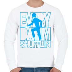 PRINTFASHION everyday-im-shufflin-cyan - Férfi pulóver - Fehér