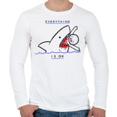 PRINTFASHION Everything is OK - Férfi hosszú ujjú póló - Fehér