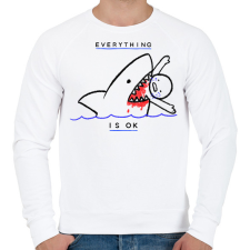 PRINTFASHION Everything is OK - Férfi pulóver - Fehér férfi pulóver, kardigán