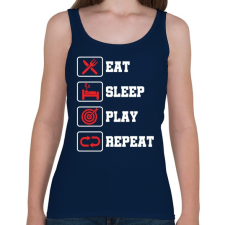 PRINTFASHION Evés, alvás, darts, ismétlés - Női atléta - Sötétkék női trikó