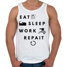 PRINTFASHION evés,alvás,munka - Férfi atléta - Fehér atléta, trikó