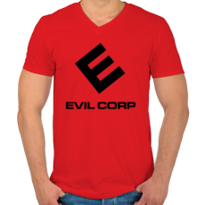 PRINTFASHION Evil Corp Black - Férfi V-nyakú póló - Piros