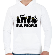PRINTFASHION Ew People - Férfi kapucnis pulóver - Fehér