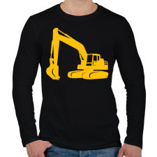 PRINTFASHION Excavator - Férfi hosszú ujjú póló - Fekete férfi póló