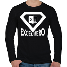 PRINTFASHION Excel hero - Férfi hosszú ujjú póló - Fekete