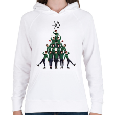 PRINTFASHION EXO Christmas - Női kapucnis pulóver - Fehér női pulóver, kardigán