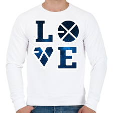 PRINTFASHION Exo Love - Férfi pulóver - Fehér férfi pulóver, kardigán