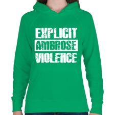 PRINTFASHION Explicit violence - Női kapucnis pulóver - Zöld női pulóver, kardigán