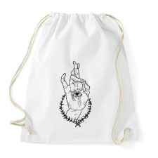 PRINTFASHION Eye in hand - Sportzsák, Tornazsák - Fehér tornazsák