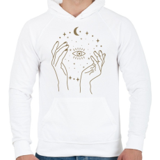 PRINTFASHION Eye of the space - Férfi kapucnis pulóver - Fehér