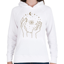 PRINTFASHION Eye of the space - Női kapucnis pulóver - Fehér női pulóver, kardigán
