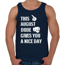 PRINTFASHION Ez a augusztusi csávó szép napot kíván neked - Férfi atléta - Sötétkék