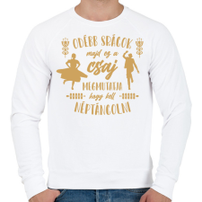 PRINTFASHION Ez a csaj megmutatja - Néptánc - Férfi pulóver - Fehér férfi pulóver, kardigán
