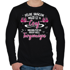 PRINTFASHION Ez a csaj megmutatja - Targonca - Férfi hosszú ujjú póló - Fekete