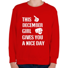 PRINTFASHION Ez a decemberi csaj szép napot kíván neked - Gyerek pulóver - Piros