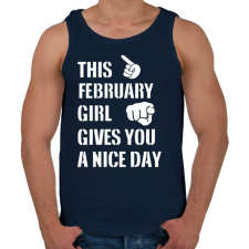 PRINTFASHION Ez a februári csaj szép napot kíván neked - Férfi atléta - Sötétkék atléta, trikó