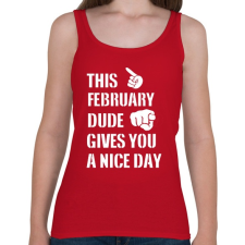 PRINTFASHION Ez a februári csávó szép napot kíván neked - Női atléta - Cseresznyepiros női trikó