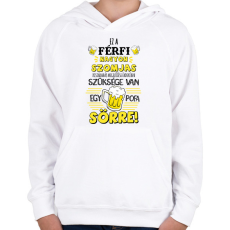 PRINTFASHION Ez a férfi nagyon szomjas - Gyerek kapucnis pulóver - Fehér