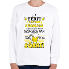 PRINTFASHION Ez a férfi nagyon szomjas - Gyerek pulóver - Fehér gyerek pulóver, kardigán